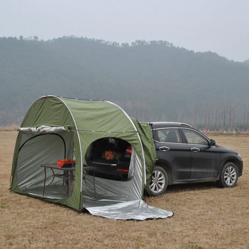 Cheap Goat Tents Black SUV Car Rear Extension Tent Bicycle Storage Outdoor Camping Multipurpose Large Space Oxford Silver Coated Waterproof Tour   